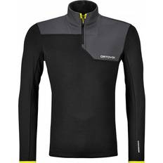 Ortovox Maglia a Manica Fleece Light Zip Neck - Nero