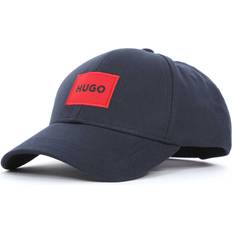 HUGO Cap aus Baumwoll-Twill mit rotem Logo-Label