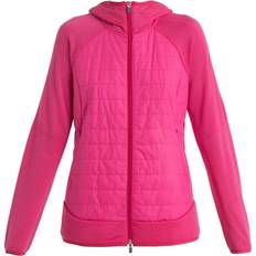 Icebreaker Women's Quantum Hybrid L/S Zip Hoodie Merino jacket XS, pink