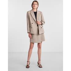 Brune - Dame Dressjakker Y.A.S Summer Wool Mix Blazer Toasted Coconut