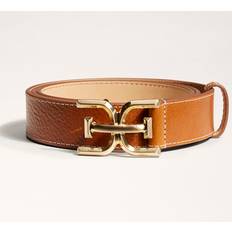 Brown - Women Belts Sam Edelman Logo Stitch Belt Saddle Beige