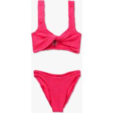 Red Bikini Sets Hunza G Juno Seersucker Bikini Pink