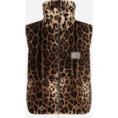 Dolce & Gabbana Vesten Dolce & Gabbana Sleeveless Leopard-Print Jacket Velvet