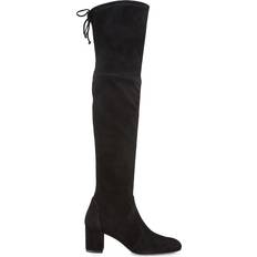 Herren - Schwarz Hohe Stiefel Stuart Weitzman Yulianaland Boot Over-The-Knee Boots, Black Stretch Suede