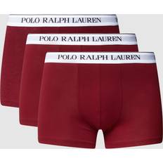 Polo Ralph Lauren Mens Rich Ruby/wne/red Pack of Three Logo-embroidered Stretch-cotton Trunks