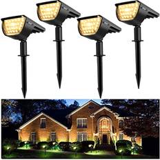 Built-In Switch Ground Lighting Jior Solar Landscape Black Ground Lighting 3" 4pcs