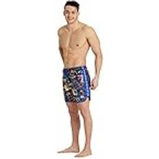 Swimwear Arena Men's Standard Icons Beach Boxer Brief Swim Shorts, Neon Blue