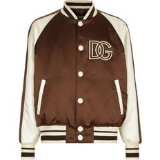 Dolce & Gabbana Brown Jackets Dolce & Gabbana logo-patch colour-block bomber jacket men Polyester Brown