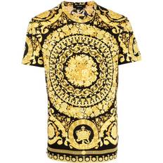 Versace T-shirts Versace Barocco-print organic cotton T-shirt men Cotton Black