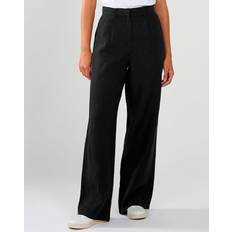Knowledge Cotton Apparel Dam Byxor & Shorts Knowledge Cotton Apparel Loose Natural Linen Pants - Black Jet