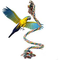 Greenzech Parrot Chew Rope Budgie Bell Bird Perch Swing