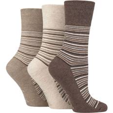 Brown Socks Pair Patterned and Striped Socks