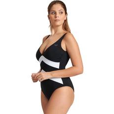 Arena Swimwear Arena Women's Standard Vera Wing Back One Piece Bodylift Swimsuit, Black/White