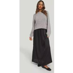 Only Nainen Hameet Only Suzette Ankel Long Satin Skirt Black