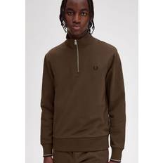 Fred Perry Twin Tipped Half Zip Sweatshirt, Brown