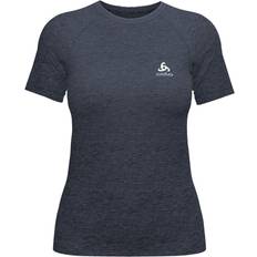 Cycling - Women Tops Odlo Crew Essential Seamless Short Sleeve T-shirt Blue Woman