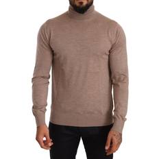 Dolce & Gabbana Brown Jumpers Dolce & Gabbana Brown Cashmere Turtleneck Pullover Sweater IT48