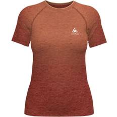 Cycling T-shirts Odlo Crew Essential Seamless Short Sleeve T-shirt Orange Woman