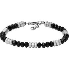 Fossil Armband Fossil Herrarmband All Stacked Up Beads Achat svart, JF04602040, Length: 215mm, Width: 6mm, Rostfritt stål, Ingen ädelsten