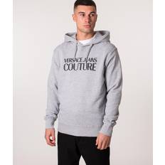 Versace Herren Pullover Versace Men's Raised Logo Hoodie Pearl Grey 40/Regular