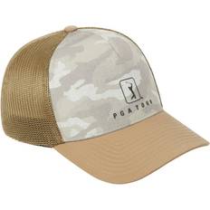 Ropa PGA tour Golf Mens Camo Trucker Cap coriander