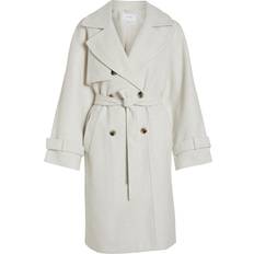 Vila Tie Waist Trenchcoat - Super Light Natural Melan