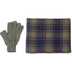 Barbour Men's Tartan Scarf & Glove Gift Set Classic Olive