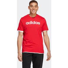 Rojo Camisetas Adidas Essentials Linear Embroidered Logo Manga Corta - Red/White