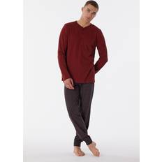 One Size Nachtkleding Schiesser Pyjama Long Terracotta Brown - Brown