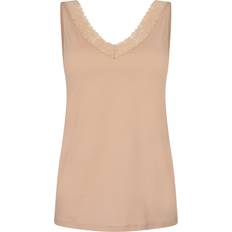 Tops Calida Natural Comfort Lace Tank Top - Beige Katoen