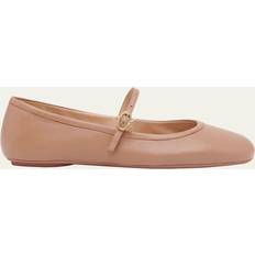 Gianvito Rossi Carla leather ballet flats beige