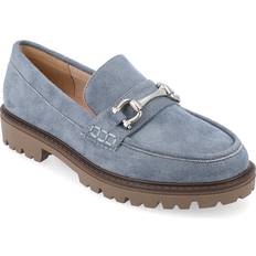 Faux Leather Low Shoes Journee Collection Women's Jessamey Loafers Blue Synthetic