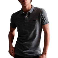 Stål Polotrøjer Superdry Organic Cotton Classic Pique Polo Shirt - Flint Steel Grit