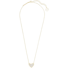 Kendra Scott Ari Heart Pendant Necklace - Gold/Iridescent Drusy