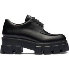 Prada monolith Prada Monolith Brushed Leather Lace-Up - Black