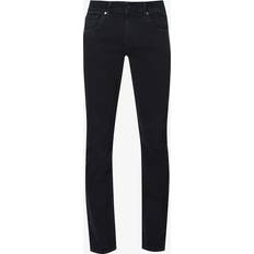 Mens Blue Black Slimmy Taper Luxe Mid-rise Stretch-denim Jeans