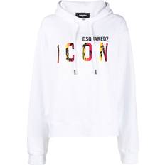 DSquared2 Women Jumpers DSquared2 logo-print hoodie women Cotton White