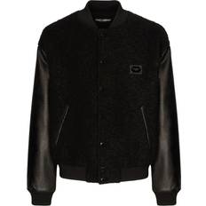 Dolce & Gabbana Winter Jackets Dolce & Gabbana logo-plaque virgin-wool bomber jacket men Virgin Wool Black