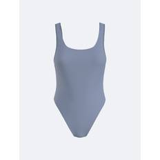 Calvin Klein Women Swimsuits Calvin Klein Women's Plus Core Tonal Scoopneck One Piece Swimsuit Blue 2X