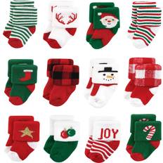 3-6M Socks Hudson Baby Cotton Rich Newborn Terry Socks - Christmas Santa