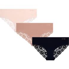 Jessica Simpson Jessica Simpson Women's Underwear Seamless Hipster Briefs 3 Pack Medium, Black/Pearl Blush/Dolce
