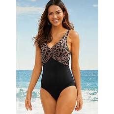 A Swimsuits Bonprix V-Neck Two Tone Swimsuit