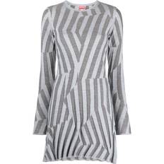 Kenzo Dresses Kenzo geometric knit minidress women Polyamide/Wool/Cotton Grey
