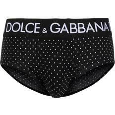 Dolce & Gabbana Men's Underwear Dolce & Gabbana logo-waistband polka-dot briefs men Cotton/Spandex/Elastane Black