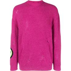 Polyamide - Unisex Sweaters Barrow logo-intarsia knit distressed jumper unisex Acrylic/Polyamide/Alpaca Wool Pink