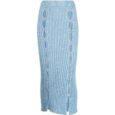 Organic Fabric Skirts Baserange cut-out organic cotton midi skirt women Organic Cotton Blue