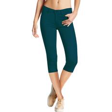 Turquoise - Women Jeans Hybrid & Company Hybrid & Company Women's Hyper Stretch Denim Capri Jeans Q44876 Teal