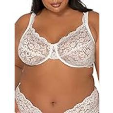 Smart & Sexy Womens Plus Size Signature Lace Unlined Underwire Bra White