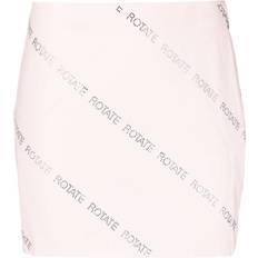 Organic Skirts ROTATE Birger Christensen ROTATE crystal-embellished miniskirt women Cotton/Organic Cotton Pink
