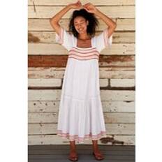 Aspiga Gracie Embroidered Dress White/ Pink/ Orange